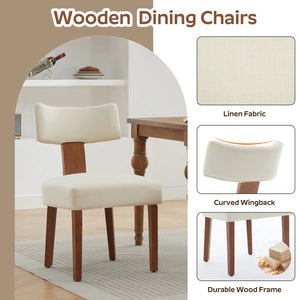 Round Pedestal Dining Set Mid-Century Modern Wooden Table & Upholstered Chair Set For Home, Kitchen, Dining Room