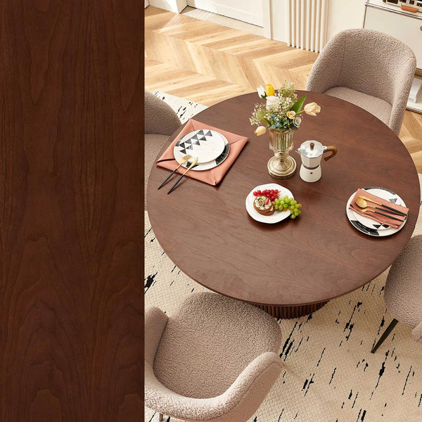 Nevvy Round Table With Set Of Four Barrel Chairs - Wooden Bazar