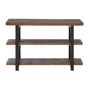 Rustic Industrial Solid Wood Media Console Table  Wooden Bazar