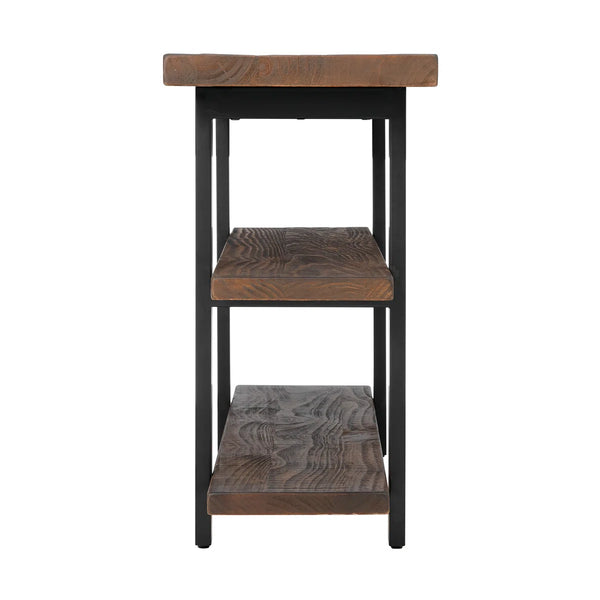 Rustic Industrial Solid Wood Media Console Table  Wooden Bazar