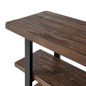 Rustic Industrial Solid Wood Media Console Table  Wooden Bazar