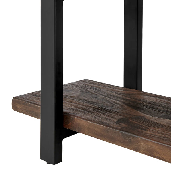 Rustic Industrial Solid Wood Media Console Table  Wooden Bazar