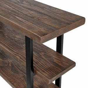 Rustic Industrial Solid Wood Media Console Table  Wooden Bazar