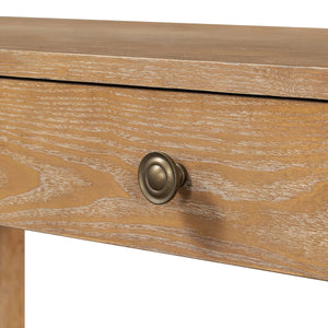 Rustic Console Table with 3 Drawers, Rounded Corners & Sturdy Legs for Entryway  Wooden Bazar