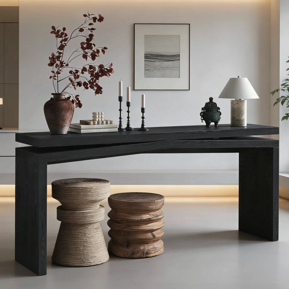 Rustic Wood Console Sofa Table for Entryway, Hallway & Living Room  Wooden Bazar