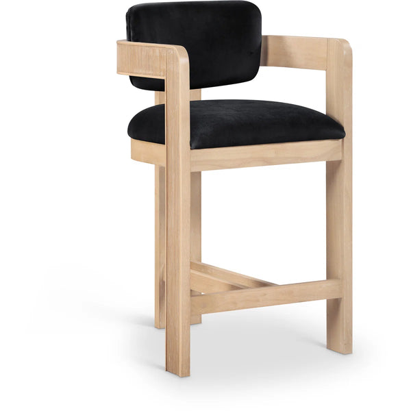 Sacha Howley Upholstered Stool  Wooden Bazar