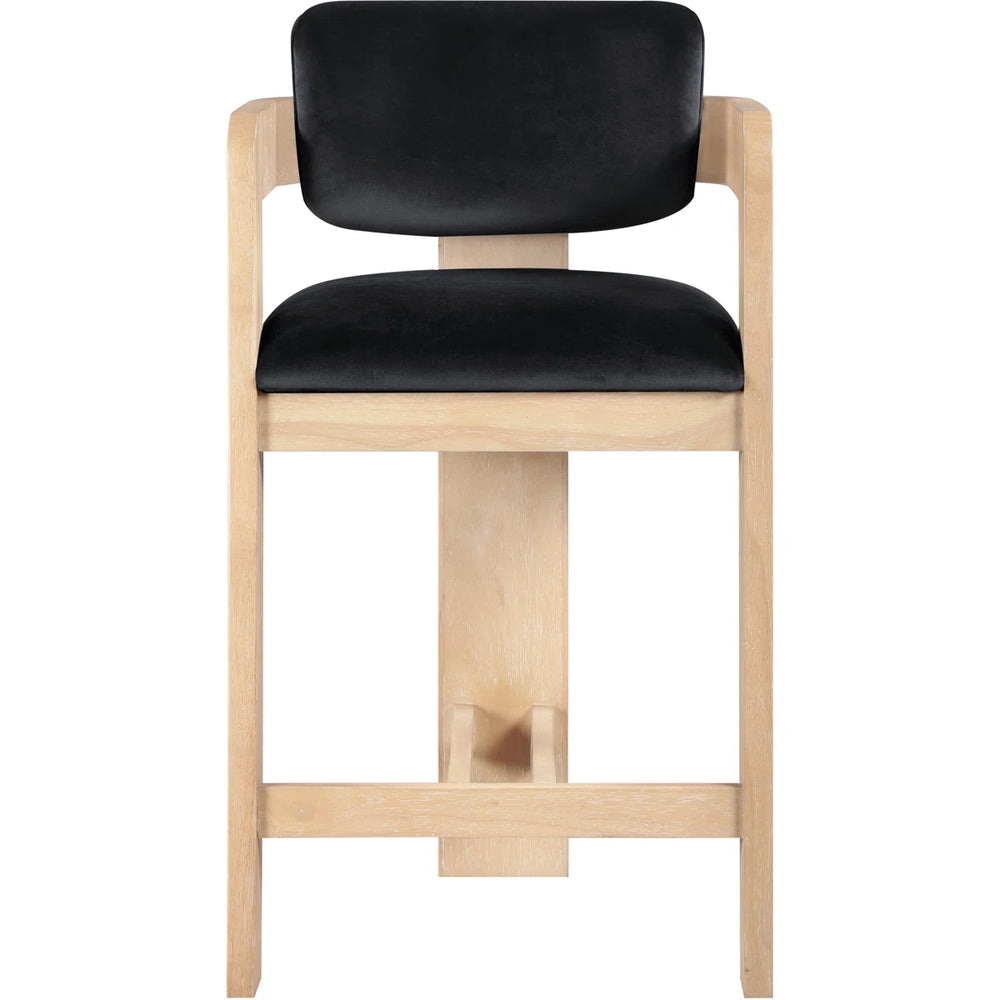 Sacha Howley Upholstered Stool  Wooden Bazar