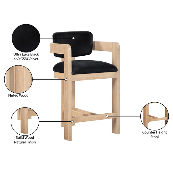 Sacha Howley Upholstered Stool  Wooden Bazar