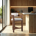 Sacha Howley Upholstered Stool  Wooden Bazar