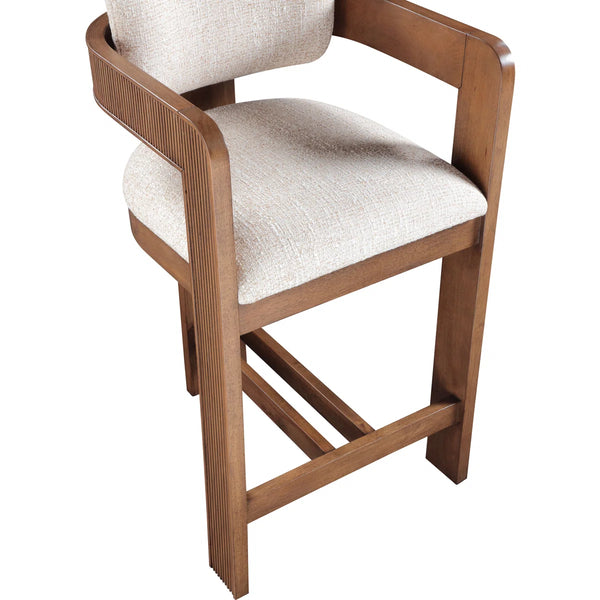 Sacha Howley Upholstered Stool  Wooden Bazar