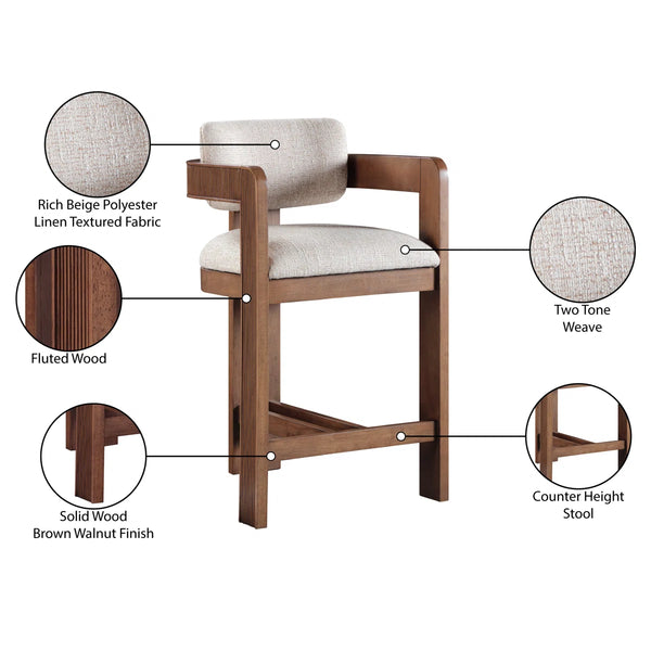 Sacha Howley Upholstered Stool  Wooden Bazar