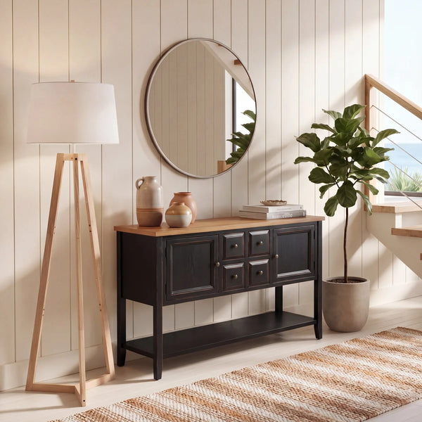Solid Wood Top Console Table for Entryway, Hallway & Living Room   Wooden Bazar