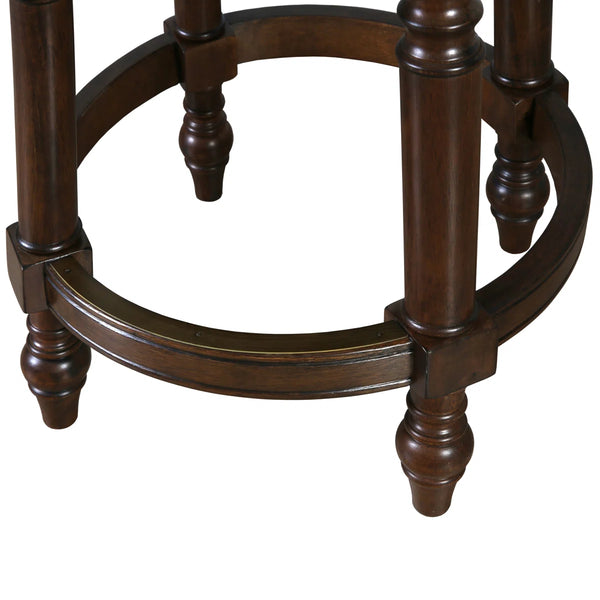 Sauer Swivel Upholstered Counter Stool with Solid Wood Frame  Wooden Bazar