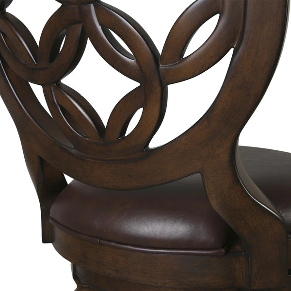 Sauer Swivel Upholstered Counter Stool with Solid Wood Frame  Wooden Bazar