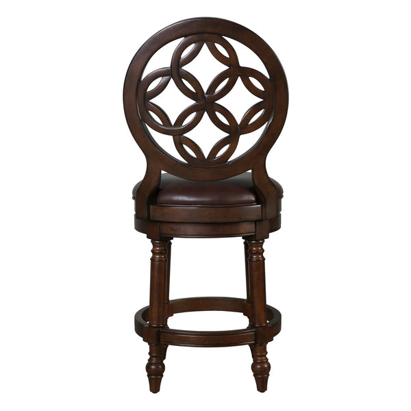 Sauer Swivel Upholstered Counter Stool with Solid Wood Frame  Wooden Bazar