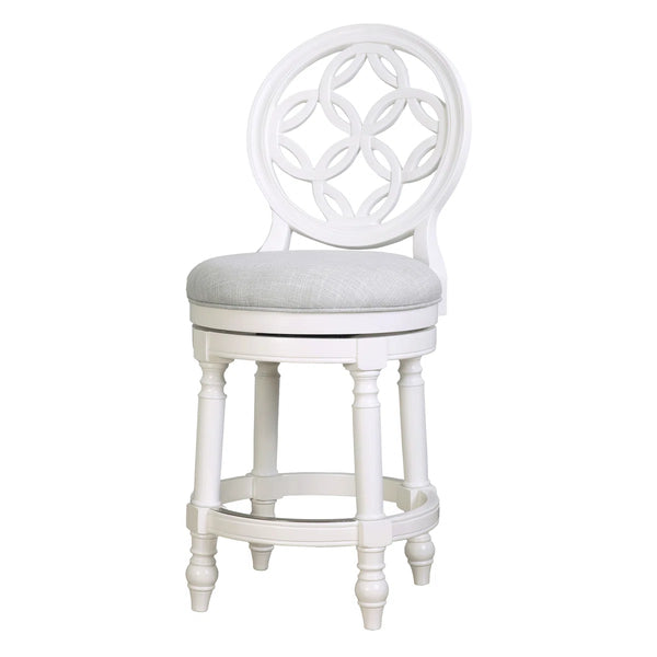 Sauer Swivel Upholstered Counter Stool with Solid Wood Frame  Wooden bazar