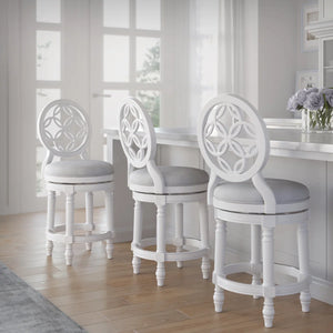 Sauer Swivel Upholstered Counter Stool with Solid Wood Frame  Wooden bazar