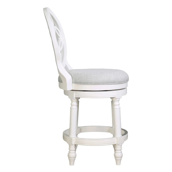 Sauer Swivel Upholstered Counter Stool with Solid Wood Frame  Wooden bazar