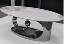 Luxury Marble Top Coffee Table with Gold and Silver Stainless Steel Designer Base
