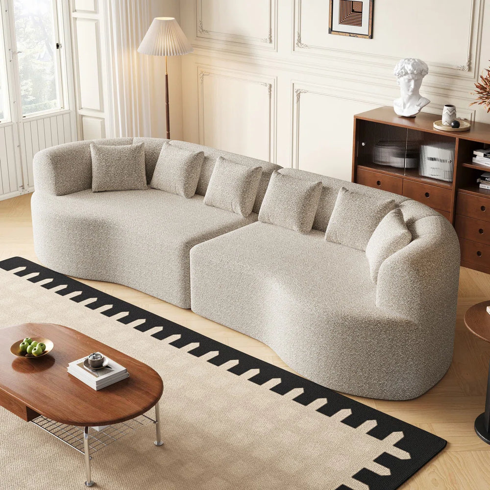Curved Sectional Sofa - Wooden bazar