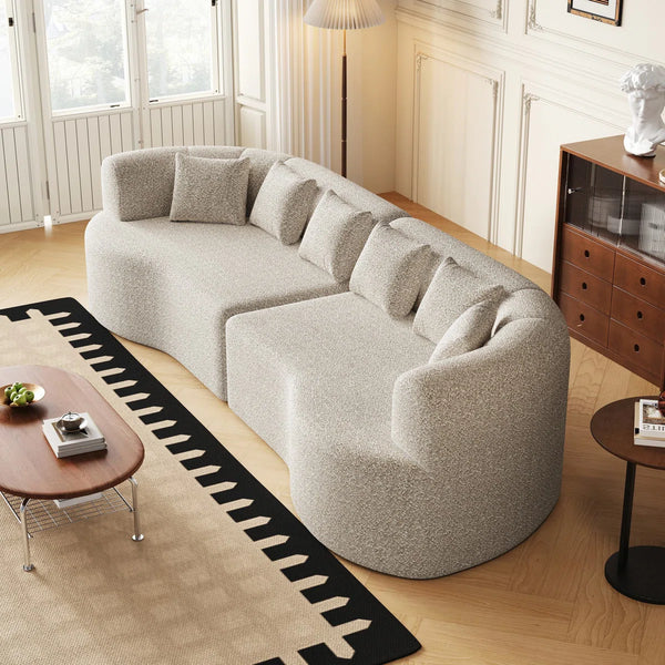 Curved Sectional Sofa - Wooden bazar