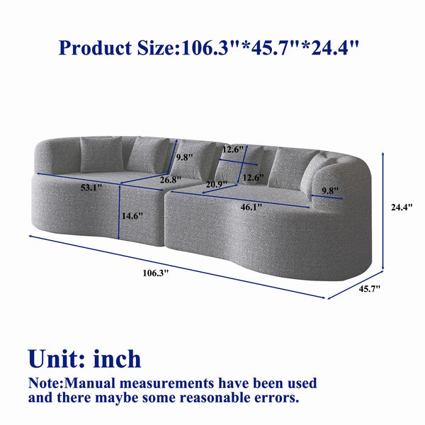 Curved Sectional Sofa - Wooden bazar