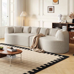 Curved Sectional Sofa - Wooden bazar