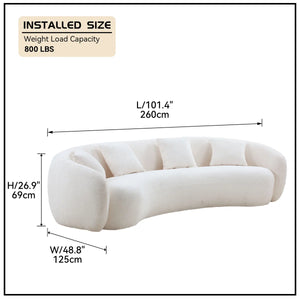 Kerion Mid Century Modern Half Moon Living Room Sofa - Wooden Bazar