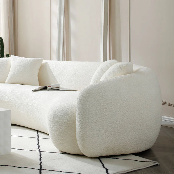 Kerion Mid Century Modern Half Moon Living Room Sofa - Wooden Bazar