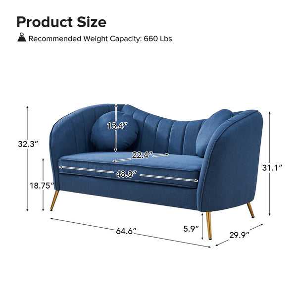 Sidwell Upholstered 64.6'' Loveseat  Wooden Bazar