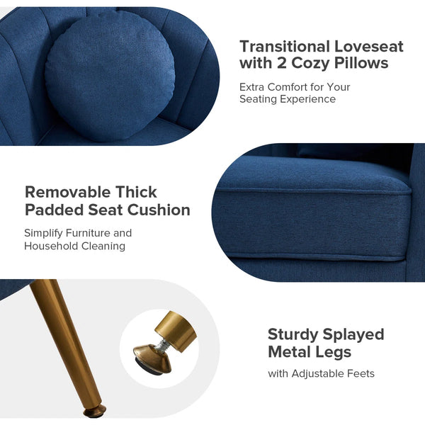 Sidwell Upholstered 64.6'' Loveseat  Wooden Bazar