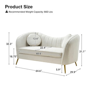 Sidwell Upholstered 64.6'' Loveseat  Wooden Bazar