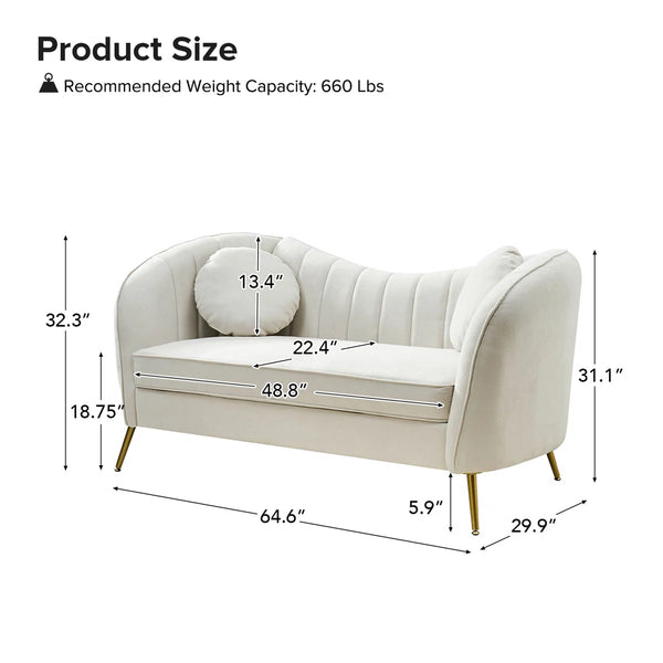Sidwell Upholstered 64.6'' Loveseat  Wooden Bazar