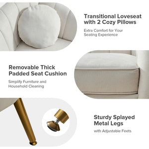 Sidwell Upholstered 64.6'' Loveseat  Wooden Bazar