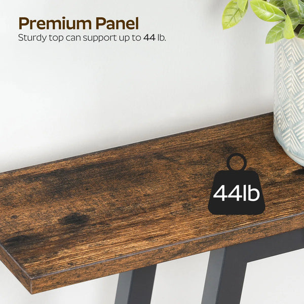 Narrow Console Table with Power Outlets for Entryway, Hallway & Living Room  Wooden Bazar