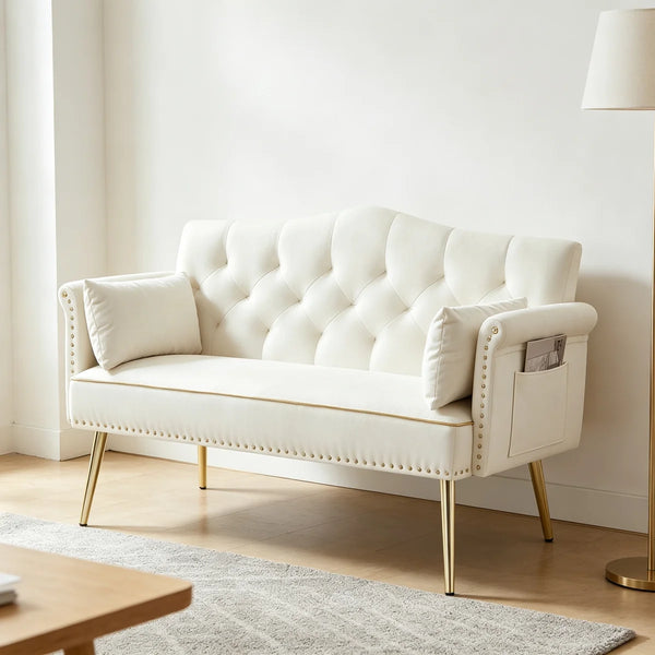 Sofa, Living Room Sofa, Loveseat, Modern Sofa, White Sofa  Wooden Bazar