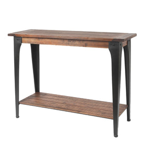 Farmhouse Console Table with Open Storage Shelf for Entryway, Hallway & Living Room  Wooden Bazar