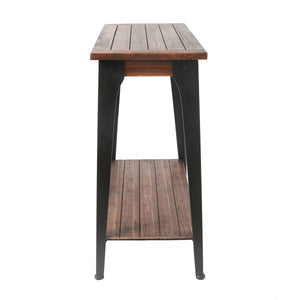 Farmhouse Console Table with Open Storage Shelf for Entryway, Hallway & Living Room  Wooden Bazar