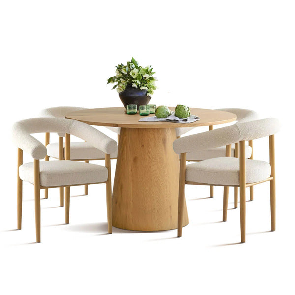 5-Pieces Round Dining Table Sets - Wooden Bazar