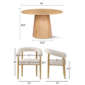 5-Pieces Round Dining Table Sets - Wooden Bazar