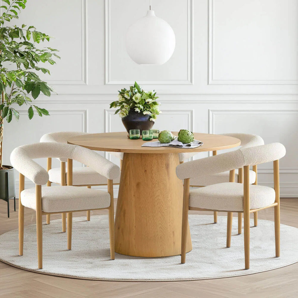 5-Pieces Round Dining Table Sets - Wooden Bazar