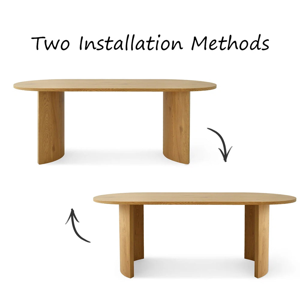 6 Seater  Oval Dining Table Sets - Wooden Bazar