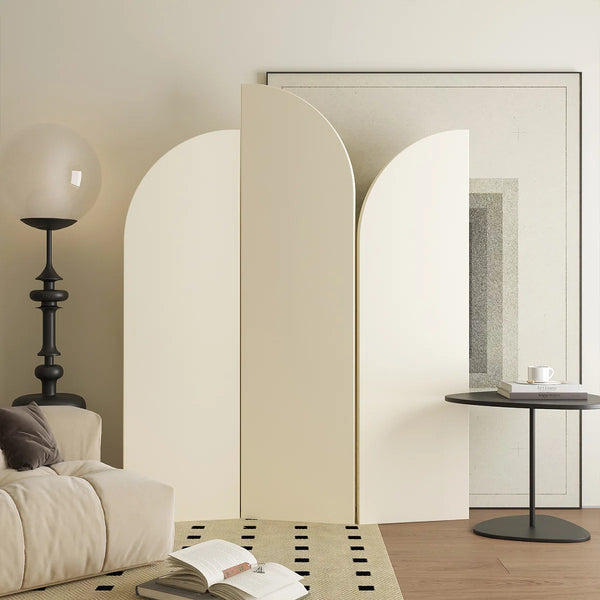 Solid Color Minimalist Modern Folding Room Divider  Wooden Bazar