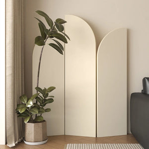 Solid Color Minimalist Modern Folding Room Divider  Wooden Bazar