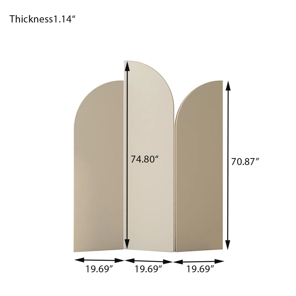 Solid Color Minimalist Modern Folding Room Divider  Wooden Bazar