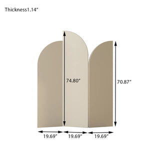 Solid Color Minimalist Modern Folding Room Divider  Wooden Bazar