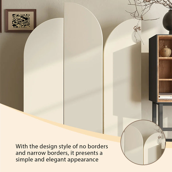Solid Color Minimalist Modern Folding Room Divider  Wooden Bazar