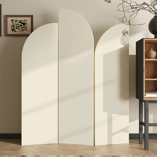 Solid Color Minimalist Modern Folding Room Divider  Wooden Bazar