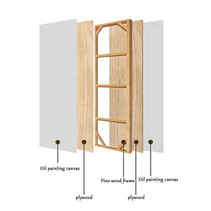 Solid Color Minimalist Modern Folding Room Divider  Wooden Bazar