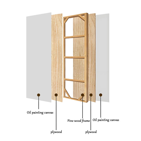 Solid Color Minimalist Modern Folding Room Divider  Wooden Bazar